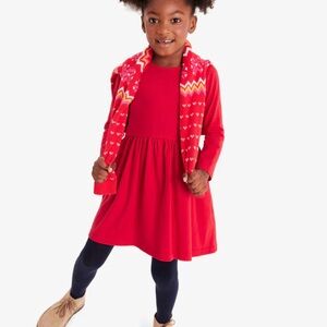 Primary Red Cotton long sleeve pocket dress pockets twirl 8/9